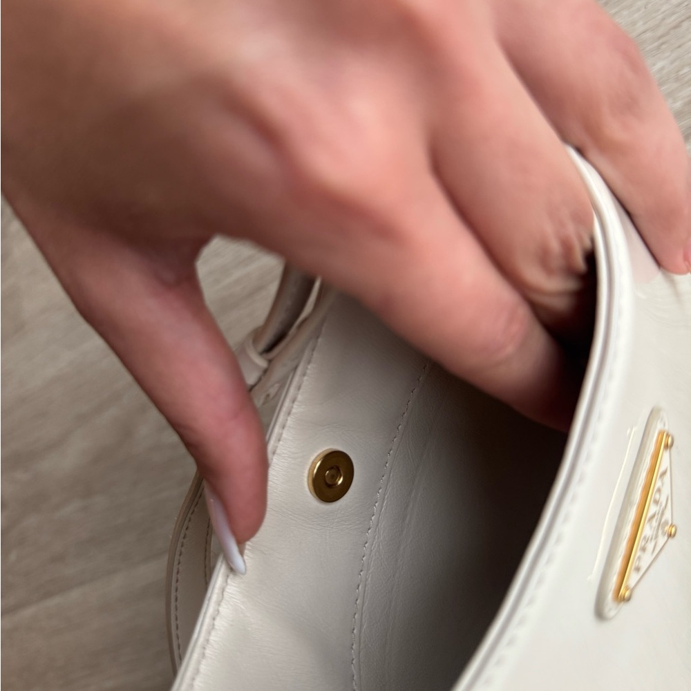 Prada Cleo Patent Leather Bag Cream - Picture 6 of 16